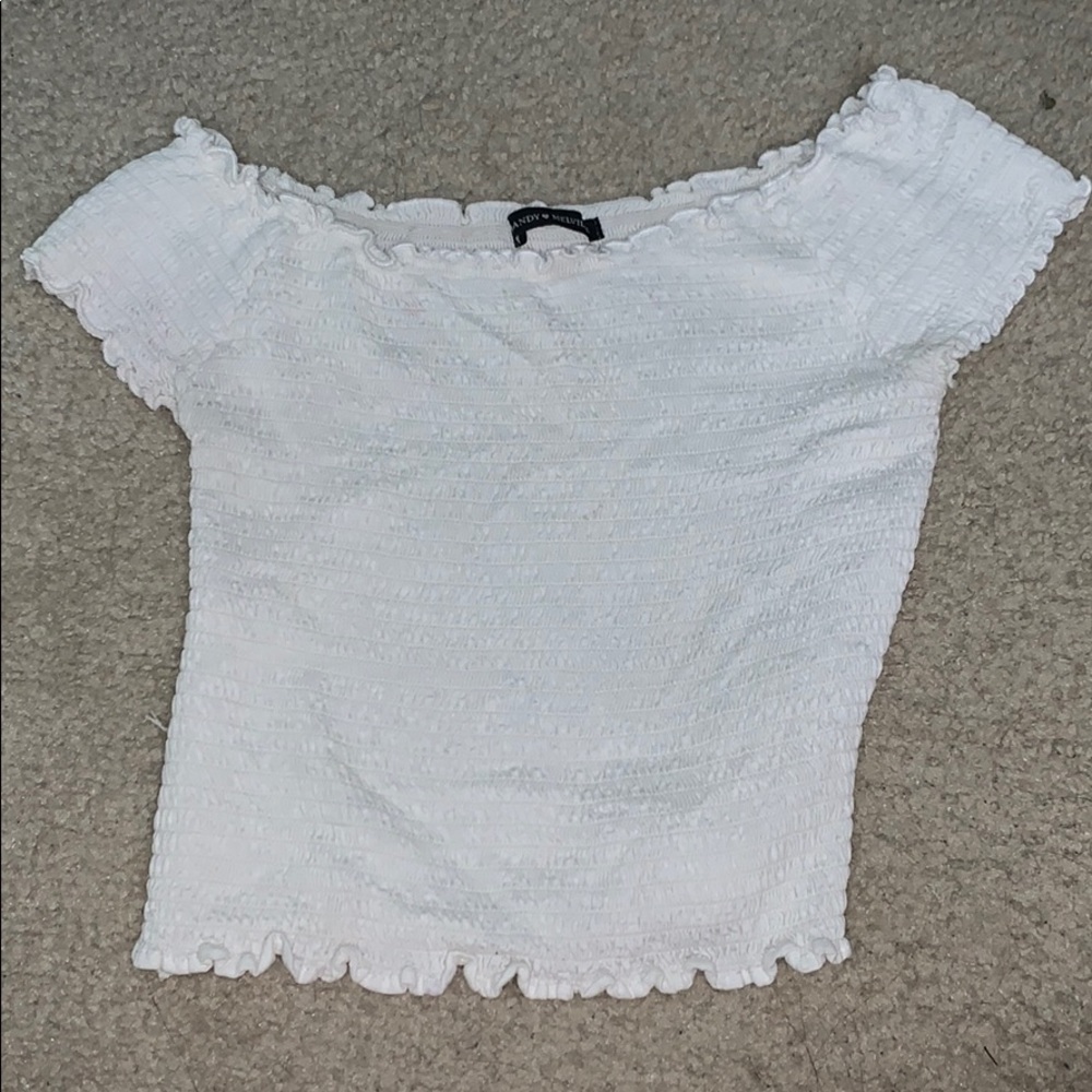 brandy Melville white off the shoulder top
